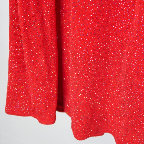 Vintage 90s Sparkly Red Mini Dress - Picture 11 of 14
